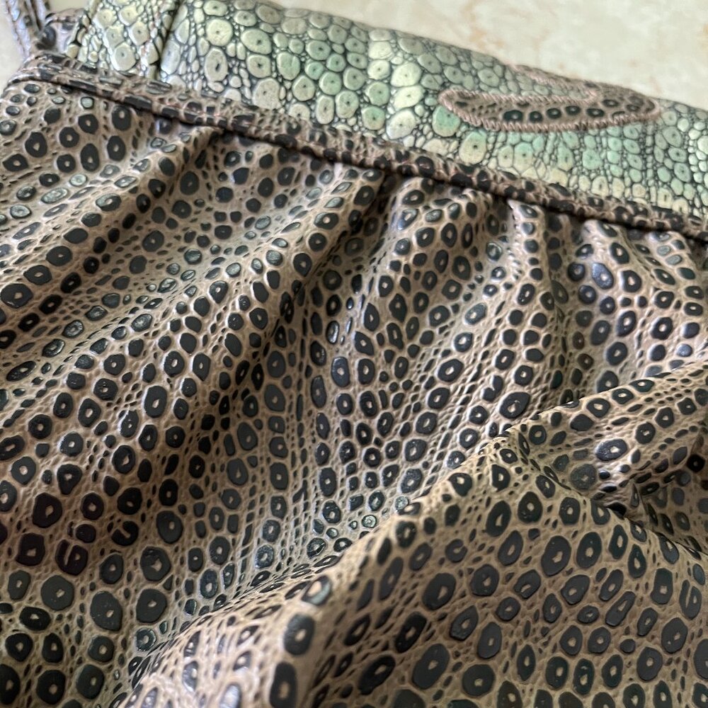 VTG NAS Patchwork Faux Frog Leather Multicolor Metallic Crossbody Bag - Picture 5 of 12